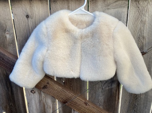 Ivory faux fur shrug - faux,