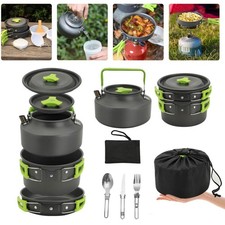 15pcs Camping Cookware Set – Outdoor Hiking Picnic Cooking Kit with Pots, Bowls,