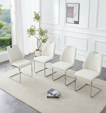 4 Faux Leather Dining Chairs