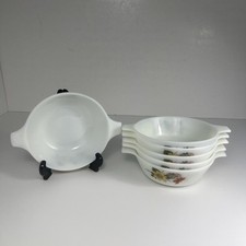 JAJ Pyrex Autumn Glory - 6 x Small Casserole / Soup Bowls 14cm - Handled - Retro