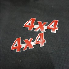 2x Small Chrome Red 4x4 Metal