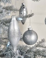 Christmas Silver Glass Baubles