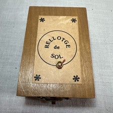 Wooden Pocket Compass Sun Dial Rellotge De Sol 7cm X 5cm Menorca