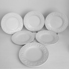  BHS Lincoln 6 x Side Bread Plates 6.75" 17cm White Embossed Barratts