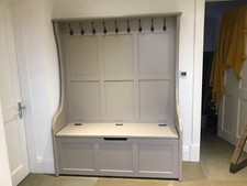 6 ft High Back Monks Bench/Settle/Pew With Coat Hooks & Storage 