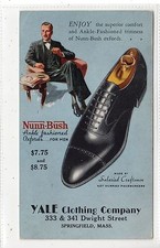 NUNN-BUSH SHOES: Yale Clothing Co, Mass USA advertising postcard (C16954)