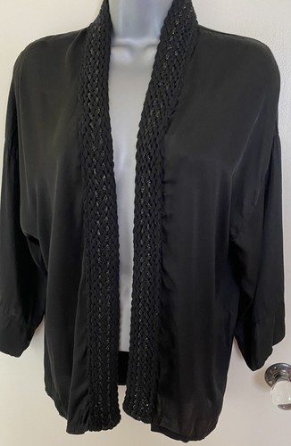 Black silky kimono - silky,