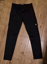 Stone Island Boys Age 12 Black Cargo Trousers