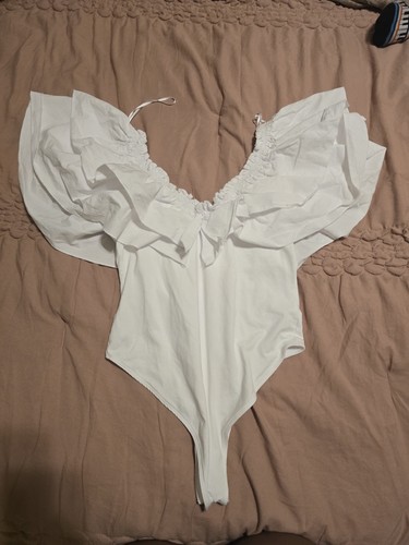 Zara white ruffled - zara,