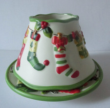 Yankee Candle 'Christmas Stocking' Jar Shade & Plate (Medium or Large Jars)