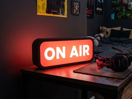 Air led sign lightbox - on,