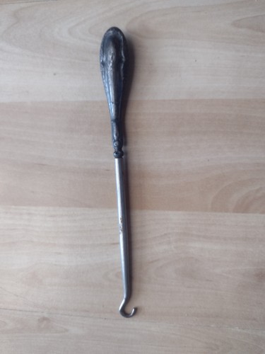 Antique silver button hook - antique,