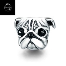 Sterling Silver 925 Charm Pug Puppy Dog Animal Family Bead Friend Daughter Wife