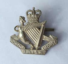 North Irish Horse Officers solid silver Cap Badge
