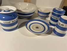 TG Green Cornishware 5 x Vintage items, 1 x Mixing Bowl, 3 x Kitchen Pots, 1 C&S