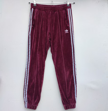Adidas Originals Velour Maroon Tracksuit Bottoms | Women's UK Size 8
