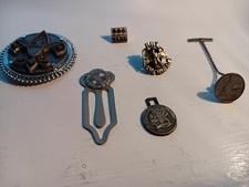 2 Tie clips(SOOB), keychain, necktie holder, & 2 pins. American themed pins