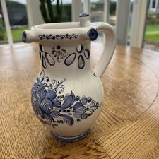 Vintage Blue & White Puzzle Jug. Signed. Excellent Condition