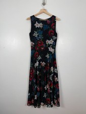 Hobbs Dress Size 10 Black Red