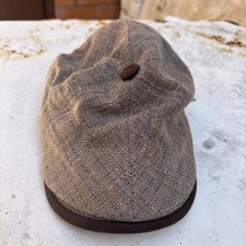 Tweed Flat Cap West Medium 57cm Made In Italy Linen Silk Viscose Mix