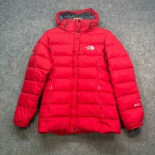 The North Face Jacket Womens Size XS Red Summit Series 900 Down Hooded Puffer