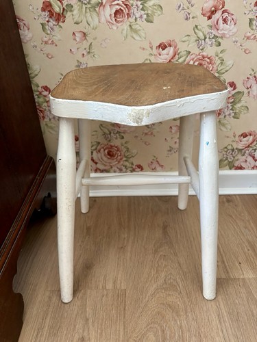 Vintage wooden stool - vintage,