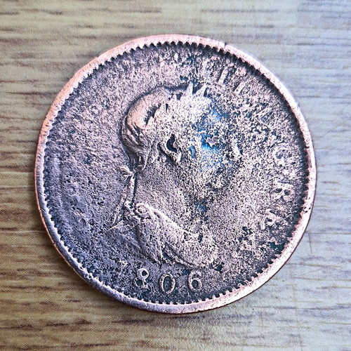 George 3rd penny coin - george,