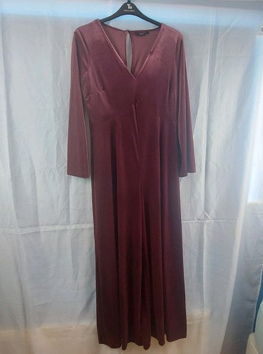 Velvet jumpsuit burgundy - velvet,