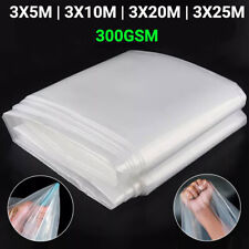 3X25M Clear Film Poly Tunnel Greenhouse Plastic Sheet Cover Foil Horticultural