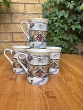 Set of 4 Fine China Mugs