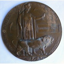 WW1 Death Penny Plaque LEONARD