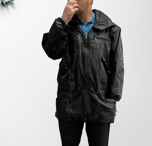 Vintage leather jacket black - leather,