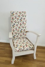Vtg Childs Reupholstered Wood Chair In Laura Ashley Fabric Rustic Cute Cottage