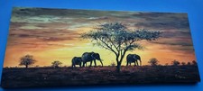 R Henry African Elephants Oil