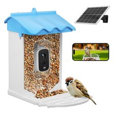 Solar Powered 1440p Smart Bird Feeder With Camera | Bird House Garden Cam