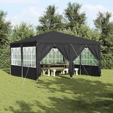 WALPLUS Party Tent 8 Sidewalls Anthracite 4x4m PE Event Canopy