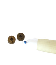 109:Bassett Lowke O Gauge Brass Slotted Round Axle Nut (4)