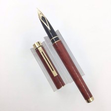 Sheaffer Targa Red Ronce Fountain Pen, 14k Gold Nib, VGC