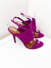 Zara pink Suede Open Peep Toes Sandals shoes high heel straps Size 5