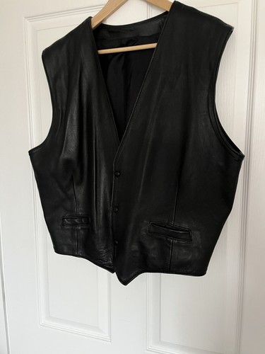 Real genuine leather waistcoat - real,