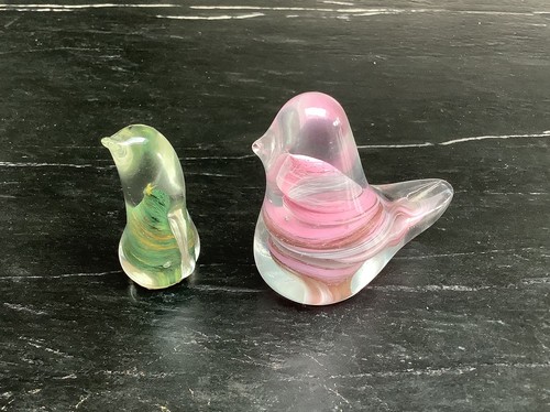 Vintage glass birds - glass, penguin