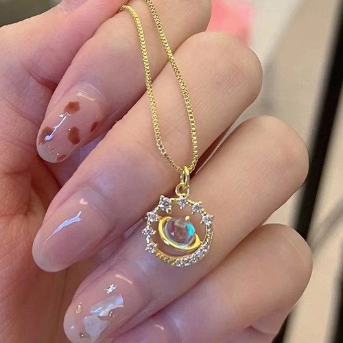 Crystal planet moonstone - planet, gold