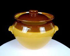 T.G. Green & Co England Granville Design Two Tone Large Vintage 6.75" Bean Crock