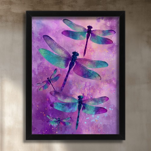 Purple dragonfly wall - purple,