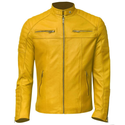 Men yellow genuine lambskin - men's,