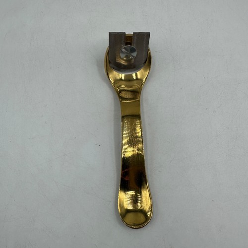 Vintage brass convex - brass, wood