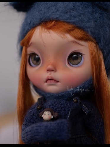 Blythe custom babycatface - by,