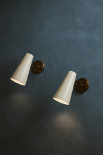 1950s Stilnovo Brass Wall Lamps Pair Mid Century Modern Sconces