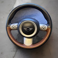 MINI COOPER SIDEWALK BROWN 3 SPOKE LEATHER STEERING WHEEL R50 R52 R53 2001- 2006
