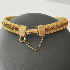 Gold Mesh Bracelet Channel Set 